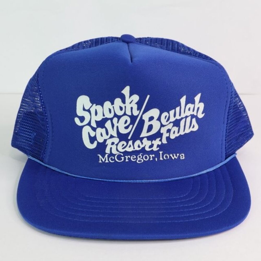 Vintage Spook Cave Resort Hat Men's McGregor IA Snapback Mesh Trucker Cap